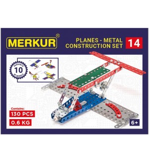 Метален конструктор 10 в 1 Merkur - Самолети, 130 части