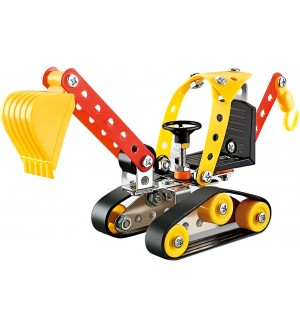 Метален конструктор Feng Build and play – Багер, 65 части