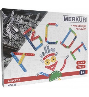 Метален конструктор Merkur - Азбука с магнитна дъска, 616 части