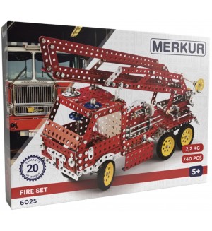 Метален конструктор Merkur - Пожарен автомобил, 740 части Метален конструктор Merkur - Пожарен автомобил, 740 части