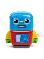 Метален мини робот Bigjigs - С механизъм за навиване, син/червен