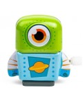Метален мини робот Bigjigs - С механизъм за навиване, син/зелен