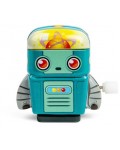 Метален мини робот Bigjigs - С механизъм за навиване, синьо-зелен