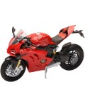 Метален мотоциклет Newray - Ducati Panigale V4 S, 1:12, червен