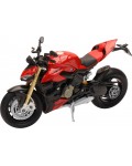 Метален мотоциклет Newray - Ducati Streetfighter V4S, 1:12, червен