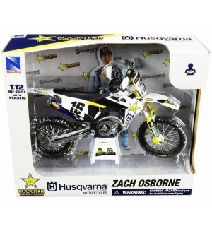 Метален мотоциклет Newray - Husqvarna, Zach Osborne, 1:12