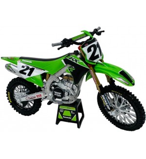 Метален мотоциклет Newray - Kawasaki Race Team KX450, Jason Anderson, 1:12