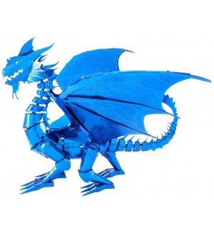 Метален сглобяем модел Metal Earth: Premium Series - Blue Dragon
