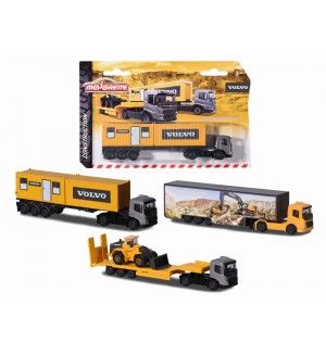 Метален строителен транспортьор Majorette – Volvo, 20 cm, асортимент