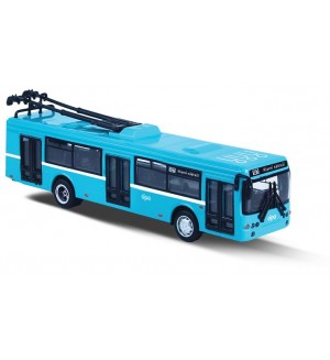 Метален тролейбус Rappa - 16 cm, син