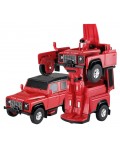 Метална играчка Rastar - Трансформиращ се робот/Land Rover Defender, 1:32, червена