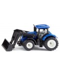Метална играчка Siku - Трактор с предна лопата New Holland, син
