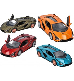 Метална кола Goki - Lamborghini Sian, 1:40, асортимент