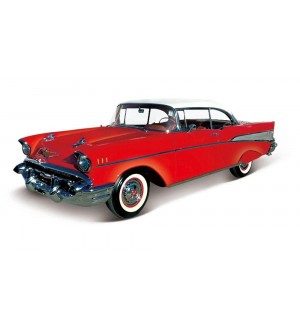 Метална кола Maisto Special Edition - Chevrolet Bel Air Coupe 1957, 1:18, червена