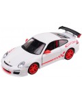 Метална кола Metal Speed Zone - Porsche 911 GT3 RS, мащаб 1:32, бяла