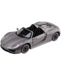 Метална кола Metal Speed Zone - Porsche 918 Spyder, 1:32, сребриста