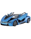Метална кола Rastar - BMW i8, с отварящи се врати, 1:24, синя
