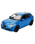Метална количка Bburago - Alfa Romeo Stelvio Q4 Quadrifoglio V6, 1:24, синя