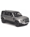 Метална количка Bburago - Land Rover New Defender 110 2020, 1:24, сребриста