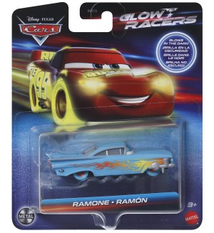 Метална количка Disney Pixar Cars - Glow Racers, Ramone, 1:55
