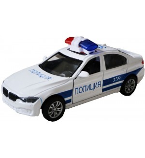 Метална количка Force Link - Полиция, със звуци и светлини