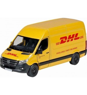 Метална количка Goki - Mercedes Benz Sprinter DHL, асортимент