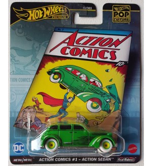 Метална количка Hot Wheels Pop Culture - Action Comics #1, Action Sedan, 1:64
