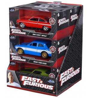 Метална количка Jada Toys Fast & Furious - 1:32, асортимент