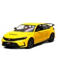 Метална количка Kinsmart - 2024 Honda Civic Type R, 1:36, жълта