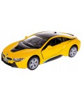 Метална количка Kinsmart - BMW I8, 1:34, жълта