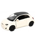 Метална количка Kinsmart - Fiat 500e, 1:28, бежова