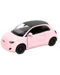 Метална количка Kinsmart - Fiat 500e, 1:28, розова