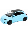 Метална количка Kinsmart - Fiat 500e, 1:28, синя