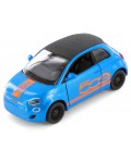 Метална количка Kinsmart Livery Edition - Fiat 500e, 1:28, синя