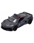 Метална количка Kinsmart Police Edition - 2021 Chevrolet Corvette, 1:36, сива