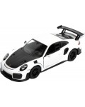 Метална количка Kinsmart - Porsche 911 GT2 RS, 1:36, бяло-черна
