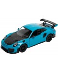 Метална количка Kinsmart - Porsche 911 GT2 RS, 1:36, синьо-черна