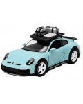 Метална количка Kinsmart - Porsche 911 GT2 RS, с багажник, 1:36, светлосиня