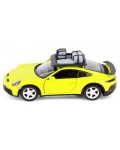 Метална количка Kinsmart - Porsche 911 GT2 RS, с багажник, 1:36, жълта