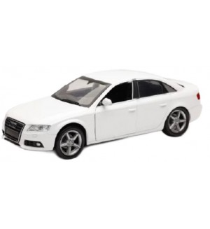Метална количка Newray - Audi A4, бяла, 1:24