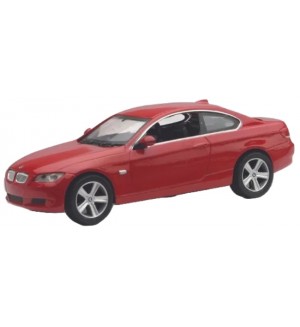 Метална количка Newray - BMW 3 Series Coupe, червен, 1:43