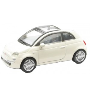 Метална количка Newray - FIAT 500, бяла, 1:43