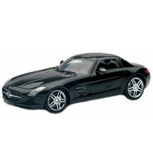 Метален автомобил Newray - Mercedes Benz SLS Coupe AMG, черен, 1:24