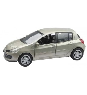 Метална количка Newray - Renault Clio, сива, 1:32