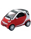 Метална количка Newray - Smart Fortwo 3 ASS, червена, 1:43