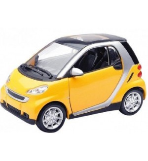 Метална количка Newray - Smart Fortwo 3 ASS, жълта, 1:43