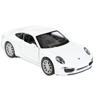 Метална количка Toi Toys Welly - Porsche Carrera, бяла