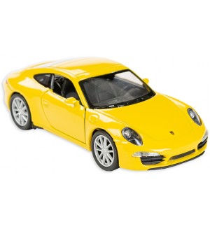 Метална количка Toi Toys Welly - Porsche Carrera, жълта