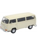 Метална количка Welly - 1972 Volkswagen Bus T2, кремава, 1:24