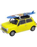 Метална количка Welly Nex - Mini Cooper 1300, със сърф, жълта, 1:24